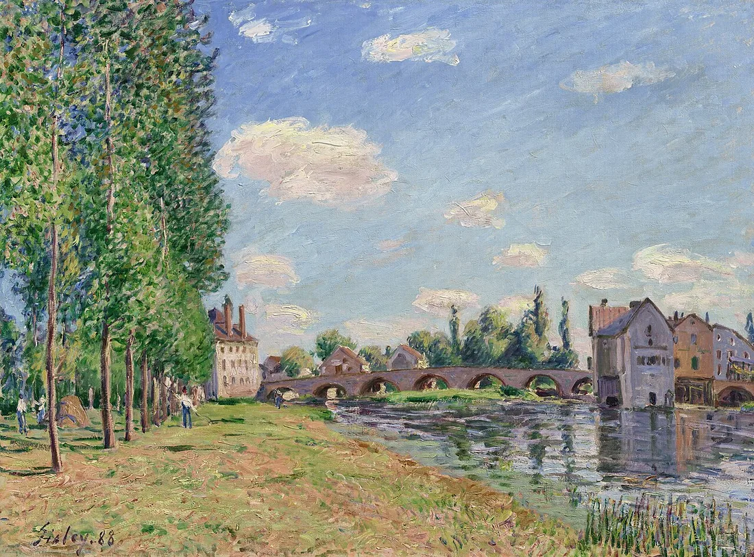 Peinture du pont de Moret-sur-Loing par Alfred Sisley